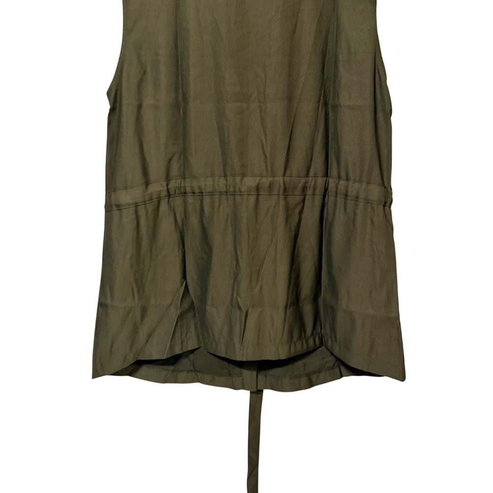 Ninexis Womens Olive Green Utility Vest Sleeveless Button Up Cargo Pocket L NEW - Picture 5 of 9